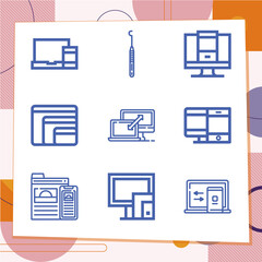 Simple set of 9 icons related to susceptible