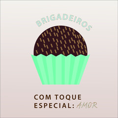 Brigadeiro delicioso com uma frase fofa 