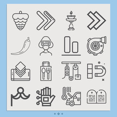 Simple set of true related lineal icons.