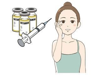 ビタミン注射を行う女性