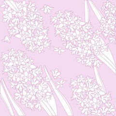 Background with spring flowers. Postcard with flowers. Template or blank for poster, label and other. Vector illustration.
