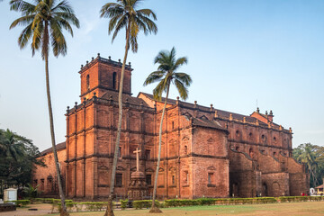 Basilica of Bom Jesus or Borea Jezuchi Bajilika in Old Goa, India. - obrazy, fototapety, plakaty