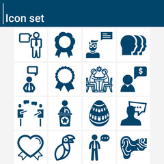 Simple set of heads related filled icons.