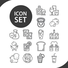 Simple set of pledge related lineal icons.