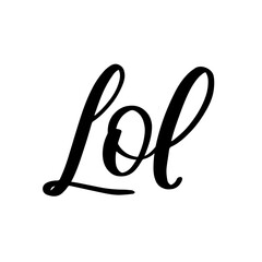 Lol. Vector phrase for social media, blogging, web. Calligraphic lettering.