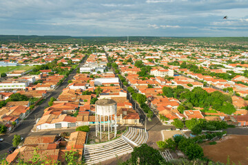 A view of the city from the top of Morro do Leme viewpoint in Oeiras, Piaui - Brazil