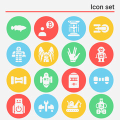 16 pack of literary work  filled web icons set