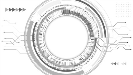 Abstract technology concept background. Black and white vector illustration