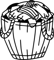 Basket with masks. Reusing masks