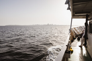 View of Dakar from the Ile de Gor&eacute;e ferry boat Senegal