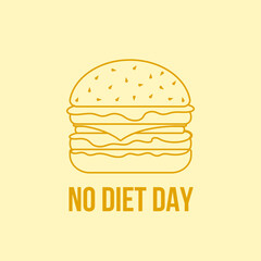 International No Diet Day Vector Illustration. Suitable for greeting card, poster and banner