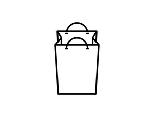 Shopping bag outline icon. linear style sign for mobile concept and web design. Paper bag simple line vector icon. Symbol, logo illustration. Pixel perfect vector graphics