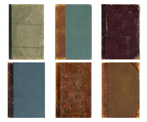 Blank old book covers. Set of vintage textures. Rough faded surface. Perfect for background and...