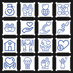 16 pack of soup kitchen  lineal web icons set