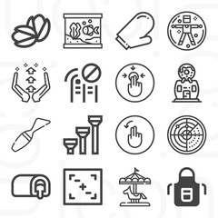 16 pack of vision  lineal web icons set