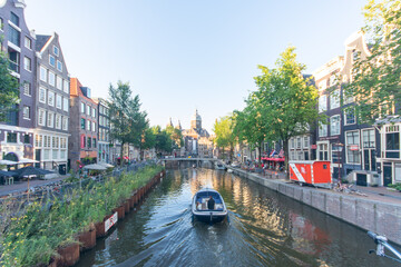 Obraz premium city canal in the Amsterdam 