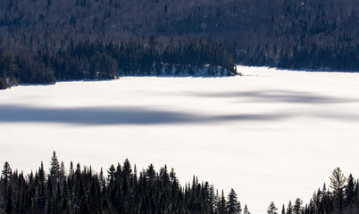 Winter landsacape on the countryside in Quebec, Canada