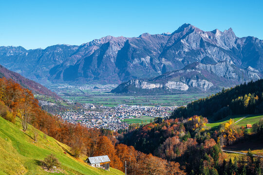 Mels village, Sarganserland, St Gallen, Switzerland
