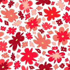 Trendy fabric pattern with miniature flowers.Summer print.Fashion design.Motifs scattered random.Elegant template for fashion prints.Good for fashion,textile,fabric,gift wrapping paper.Pink on white