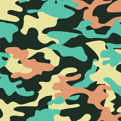 Fashionable camouflage pattern, vector illustration.Military print  Vector wallpaper