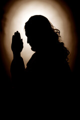 Jesus Christ praying at night