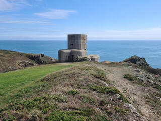 Fototapeta na wymiar Guernsey Channel Islands, Observations Tower MP4 L'Angle