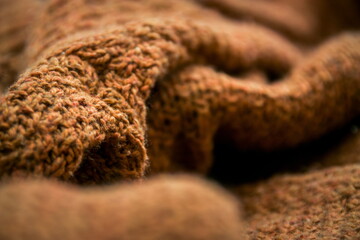 Beautiful abstract brown knitted  details