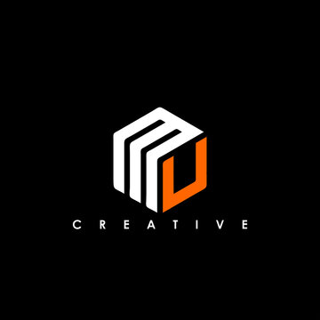 MU Letter Initial Logo Design Template Vector Illustration
