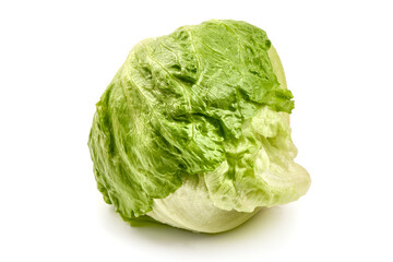 Fresh Iceberg salad, isolated on white background