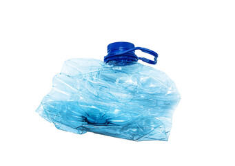 crumpled plastic bottle on white