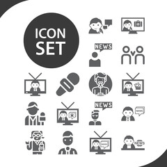 Simple set of activist related filled icons.