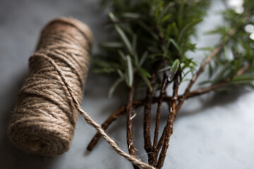 Rosemary herb in kitchen for cooking