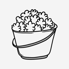 Popcorn doodle vector icon. Drawing sketch illustration hand drawn line eps10