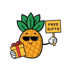 cute pineapple cartoon mascot character