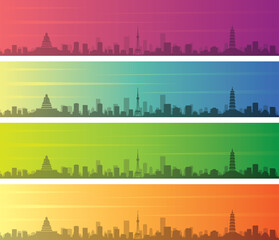 Foshan Multiple Color Gradient Skyline Banner