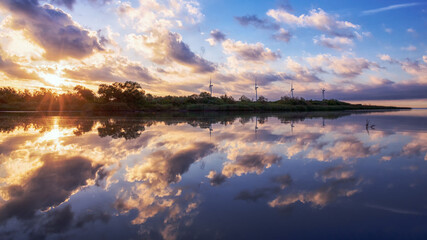 Sunrise at the mouth of the Tenryu River