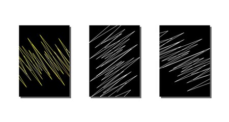 Background set. zigzag abstract lines with black base color