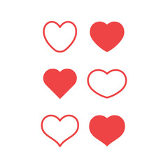 Hearts icon set. Valentine's day heart vector.