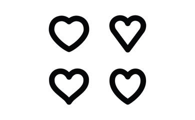 Heart linear icon. Valentine's day symbol. Hearts vector collection.