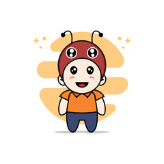 Obraz premium Cute courier character wearing dragonfly costume.