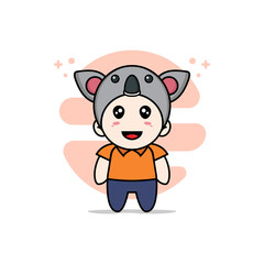 Cute courier character wearing koala costume.