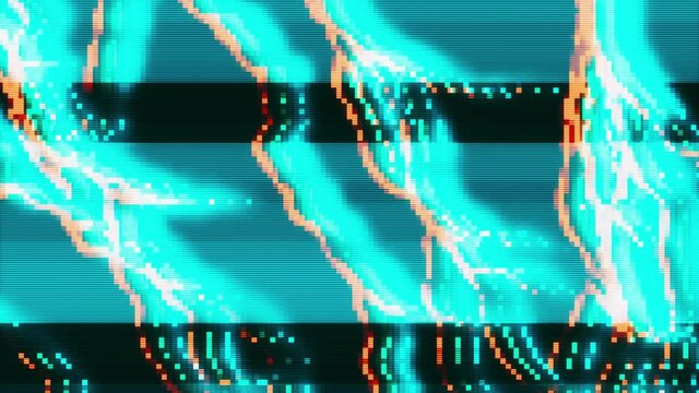 Electric Bolts Glitch Noise Damage Pixel Effect Art Absract Background