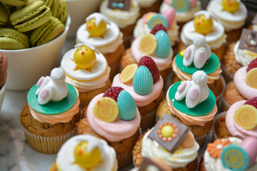 Obraz na płótnie Canvas Different Belgian or french cakes for Easter