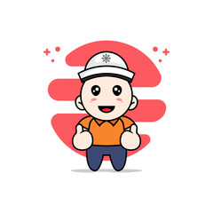 Cute courier character wearing sailor costume.