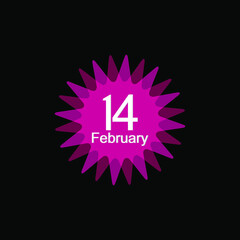 february 14 calendar icon with simple style,
Holiday banners, web posters, flyers, stylish brochures, greeting cards, covers. Romantic background, Vector icon illustration, EPS10.