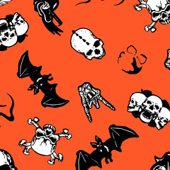 Skull Seamless Repeat Pattern Wallpaper, t-shirt, brand, apparel, background, label, cover