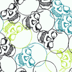 Skull Seamless Repeat Pattern Wallpaper, t-shirt, brand, apparel, background, label, cover