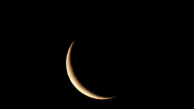 Tokyo,Japan-February 9, 2021: Falcate moon in the morning
