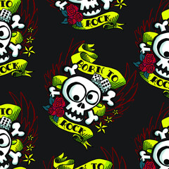 Skull Seamless Repeat Pattern Wallpaper, t-shirt, brand, apparel, background, label, cover