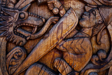 Fototapeta na wymiar Nordic woodcarvings